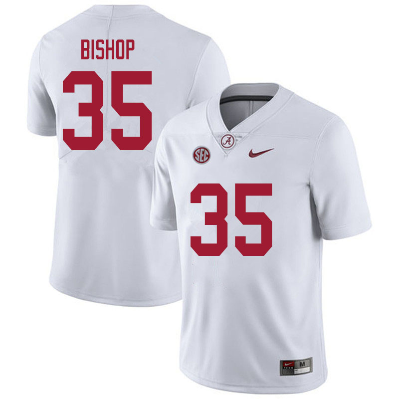 Men #35 Cooper Bishop Alabama White Tide College Football Jerseys Sale-White